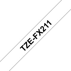 Brother Tape Black on White 6mm - TZEFX211